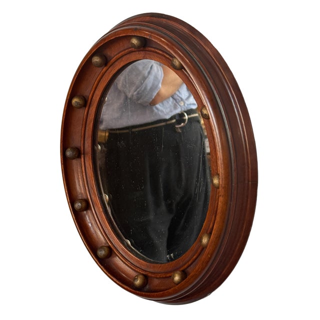 Traditional Small English Oval Wood Mirror in the Regency Style (H 13 1/4 X W 11 1/8) For Sale - Image 3 of 6