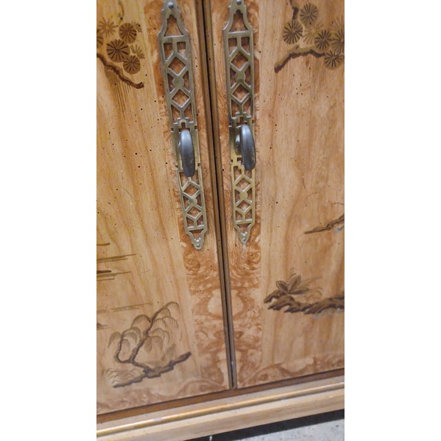 Paper 1970s Drexel Heritage Etcetera Faux Bamboo Cabinet For Sale - Image 7 of 10