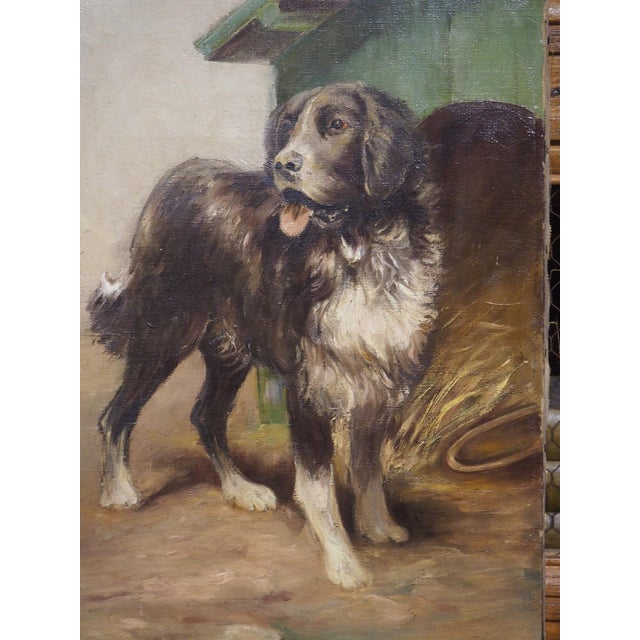 A Working Dog, Signed 19th Century French Oil on Canvas Painting For Sale - Image 13 of 15