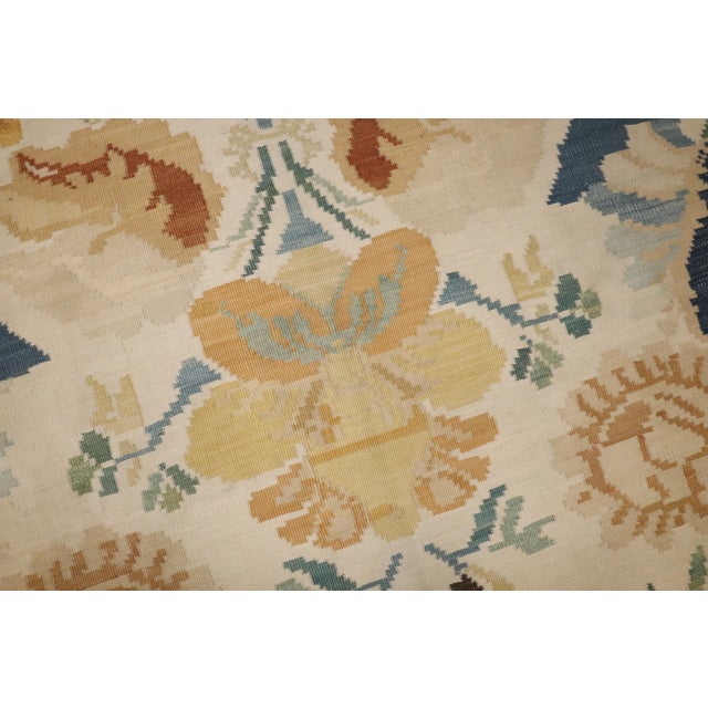 Late 19th century Southwest European Balkan Mountain Besserabian Kilim with a large-scale borderless floral pattern on an...