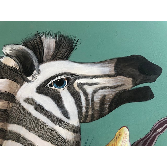 Allison Cosmos "The Mane Event" Original Acrylic on Wood Painting by Allison Cosmos For Sale - Image 4 of 9