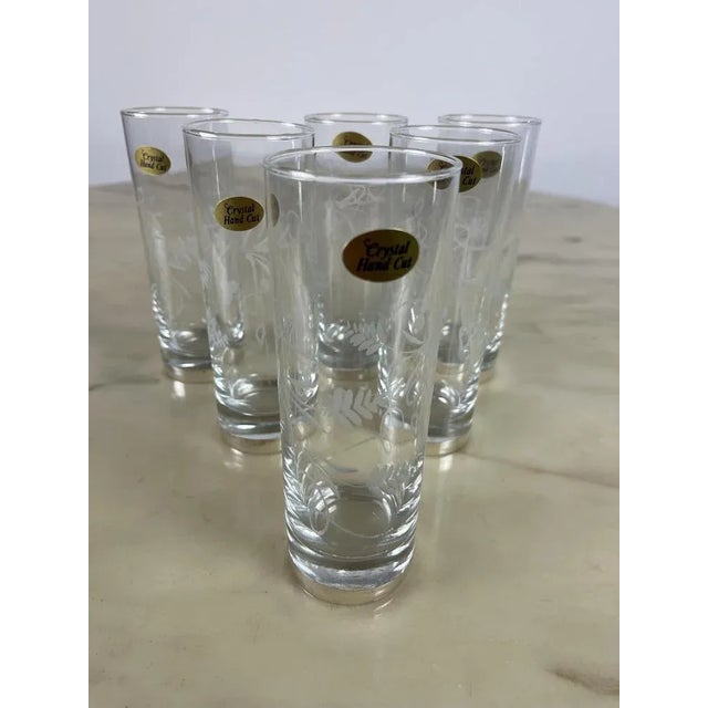 Crystal and Silver Glasses, 1970s, Set of 6 For Sale - Image 9 of 11