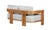 Modern Paradiso Outdoor Solid Teak Wood Love Seat - Light Gray Fabric For Sale - Image 3 of 9