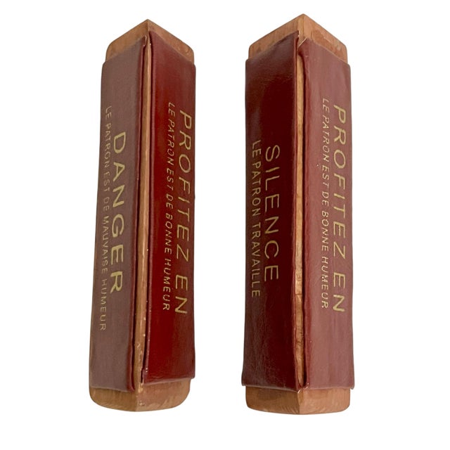 Pair Mid 20th Century French Humorous Desk Plaques For Sale - Image 12 of 12