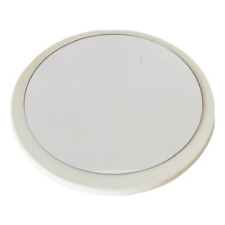 Mid-Century Modern Space Age Italian Mirror in White Wood, 1970s For Sale