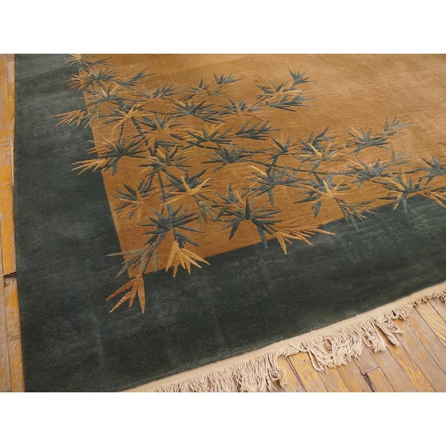 Soothing Camel Background With Soft Color Palmettes Pattern Antique Chinese Art Deco Rug For Sale - Image 12 of 12