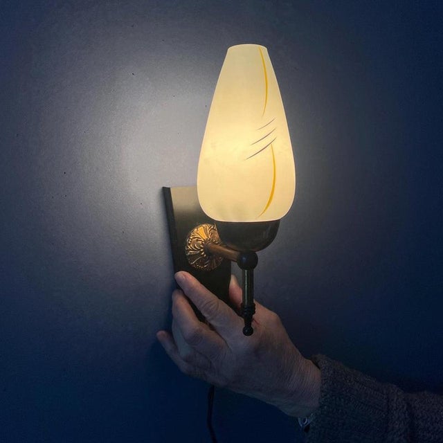 Mid-Century Glass Wall Sconce For Sale - Image 11 of 11