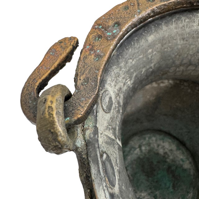 19th-Century South Indian Hand-Hammered Copper Water Vessel With Chased Rim For Sale In Los Angeles - Image 6 of 16