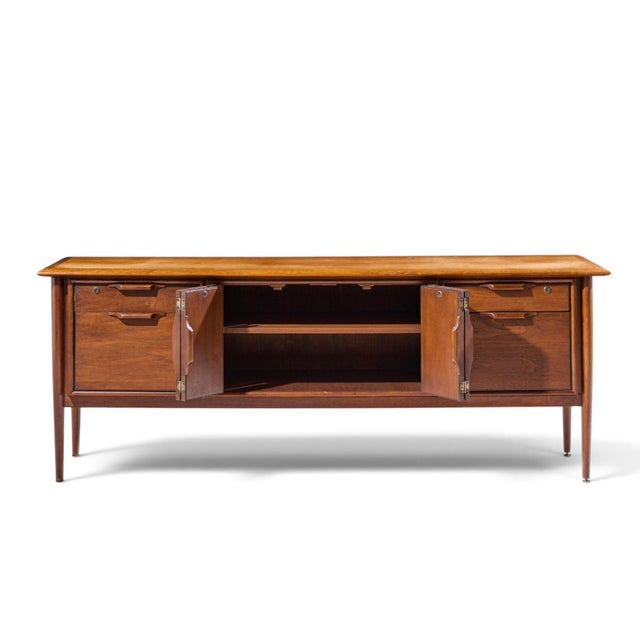 Alma Castilian Mid Century Walnut Credenza For Sale In Chicago - Image 6 of 11