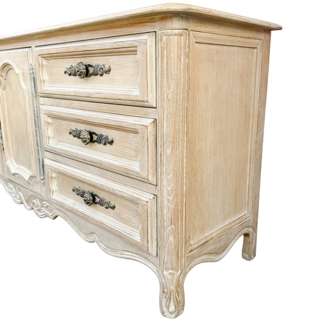 Drexel 1970s Drexel French Provincial Cabernet Blanc 9 Drawer Dresser / Credenza For Sale - Image 4 of 13