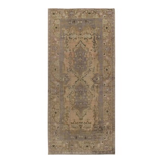 Vintage Turkish Taupe Oushak Area Rug - 4'11 × 10'2 For Sale