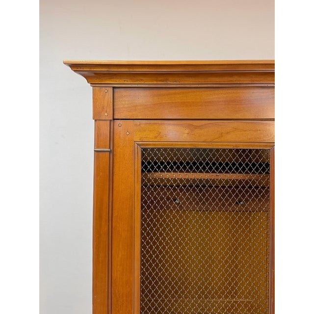 Vintage Wardrobe Grange French Antique Style Locking Bronze Dowel Armoire For Sale - Image 12 of 14