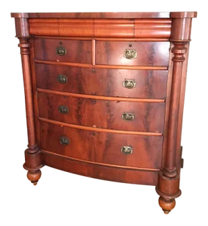 Vintage Empire Bow Front Chest of Drawers