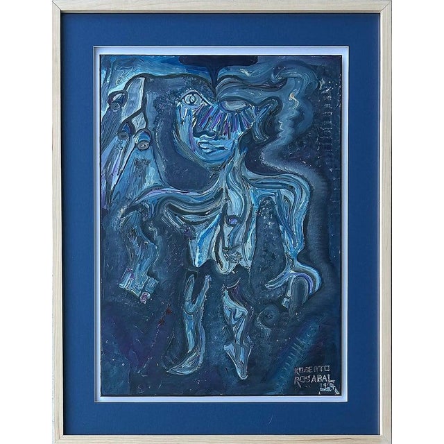 1990s Figurative Abstract Painting by Roberto Rosabal For Sale