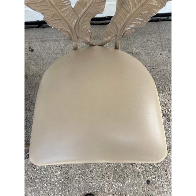 Vintage Hollywood Regency Era Banana Leaf Cast Aluminum Chairs 2 Pieces For Sale - Image 16 of 17