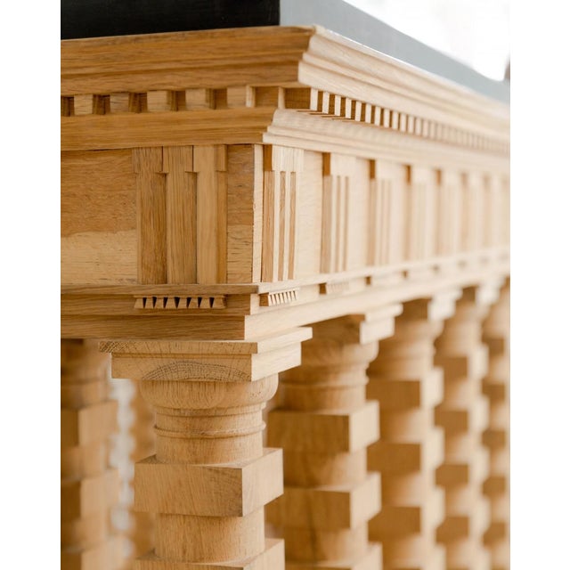 Modern Directoire Oak Colonnade Center Table For Sale - Image 4 of 7