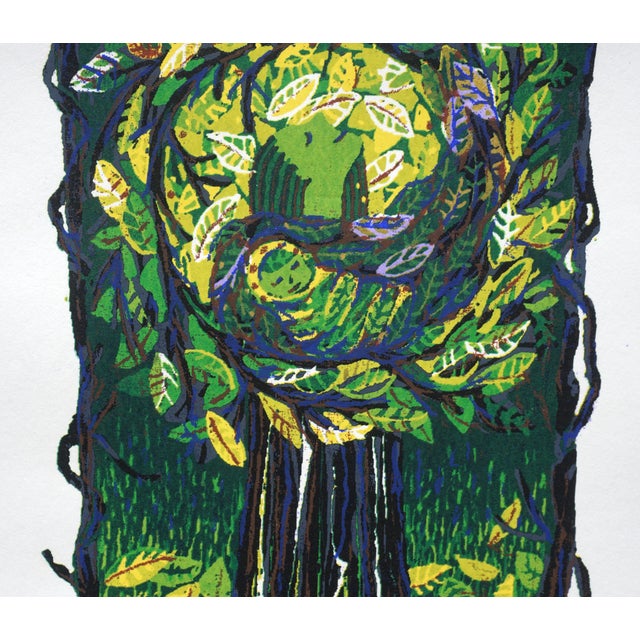 Contemporary "Viriditas" - Layered Tree Silkscreen by Deborah Rumer For Sale - Image 3 of 5