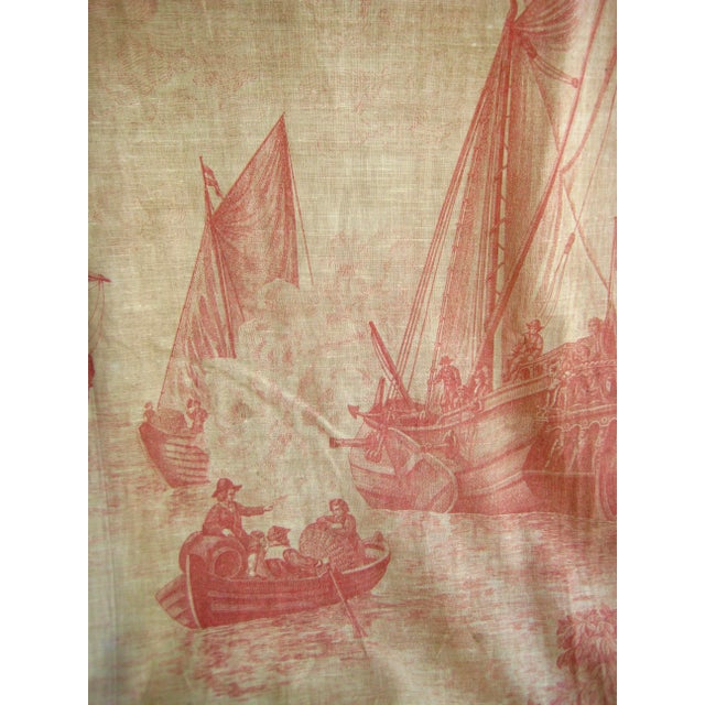 French Toile Wall Hanging Tapestry Harbor Scene 18 Century For Sale - Image 6 of 16