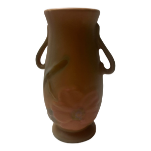 Weller Vintage Pink and Green Dogwood Flower Vase