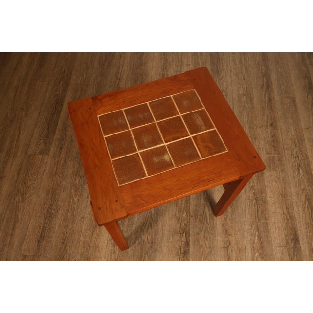 Stickley Stickley Mission Collection Pair Of Cherry Tile Top End Tables For Sale - Image 4 of 18