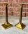 1970s vintage modernness brass candlesticks. A set of two. These are heavy and well-made quality brass candlesticks....