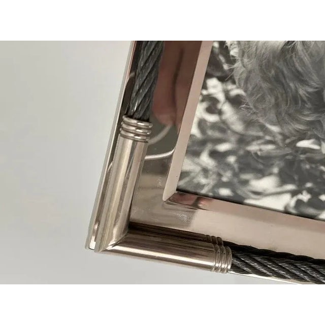 Metal Silver Plate Picture Frame with Woven Cable Details For Sale - Image 7 of 10