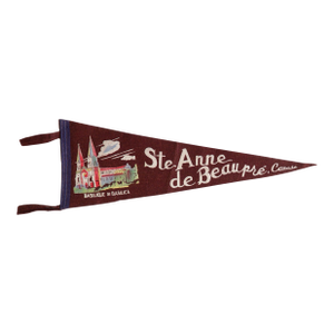 Vintage Sainte Anne De Beaupre Canada Felt Flag Pennant