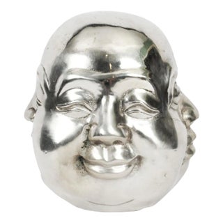 Silver Plated Bronze Buddha, 1980s For Sale