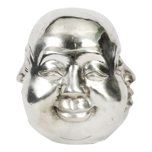 Silver Plated Bronze Buddha, 1980s For Sale