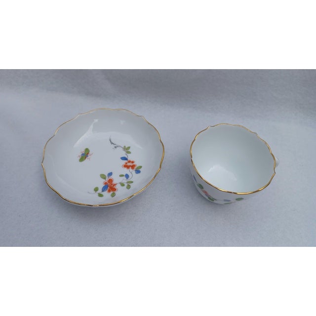Porcelain Mocha Espresso Cup and Saucer with Indian Orient Pattern from Meissen, 1950s For Sale - Image 4 of 8