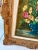 Blue Vintage Floral Still Life Oil Painting in Rocco Baroque Gold Frame Signed For Sale - Image 8 of 9