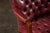 Late 20th Century Pair of Tufted Leather Round-Back Dining Chairs in Burgundy For Sale - Image 12 of 12