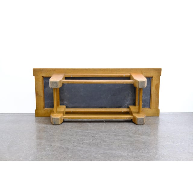 Wood Brutalist Wood and Slate Top Coffee Table, 1970s For Sale - Image 7 of 11