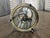 1950s 3-Light Brass & Belved Glass Cylinder Foyer Chandelier / Lantern For Sale - Image 9 of 12