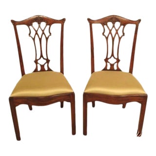 Pair Maitland Smith Model 4031-187 Mahogany Dining Room Chairs For Sale