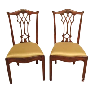 Pair Maitland Smith Model 4031-187 Mahogany Dining Room Chairs
