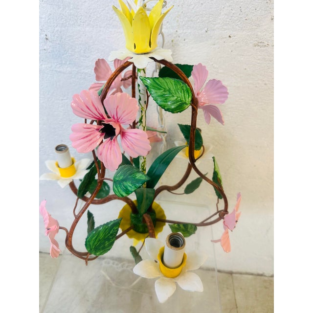 Vintage Tole Chandelier For Sale In Charleston - Image 6 of 7