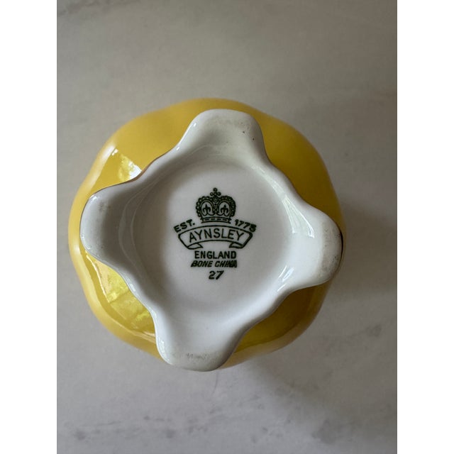Aynsley Bone China Footed Cachepot — Canary Yellow & Gold, Est. 1775, England For Sale In New York - Image 6 of 6