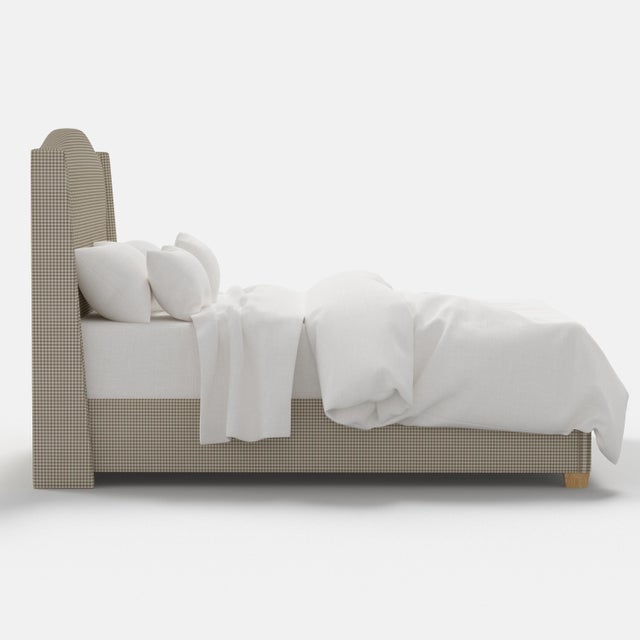 Stoffer Home x Cloth & Company Julia Wingback Bed in Mini Gingham Burlap, California King For Sale In Chicago - Image 6 of 7
