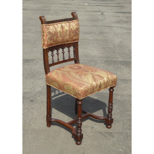 Antique Vintage Ornate Spanish Style Dining Room Chairs W Cane Seats