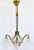 1930s Art Deco Gilt, Silvered Bronze Chandelier, Frosted Glass Shades For Sale - Image 12 of 14