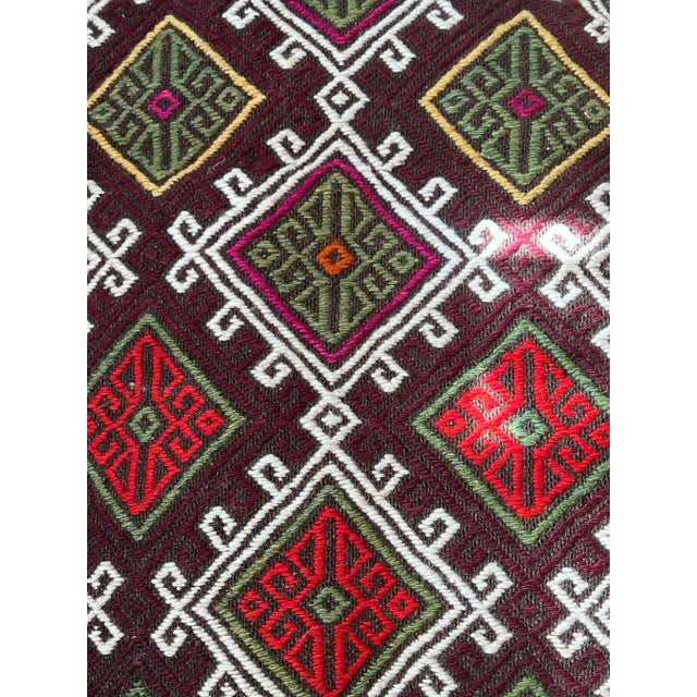 Antique Kilim and Alpaca Floor Pillow For Sale - Image 9 of 10