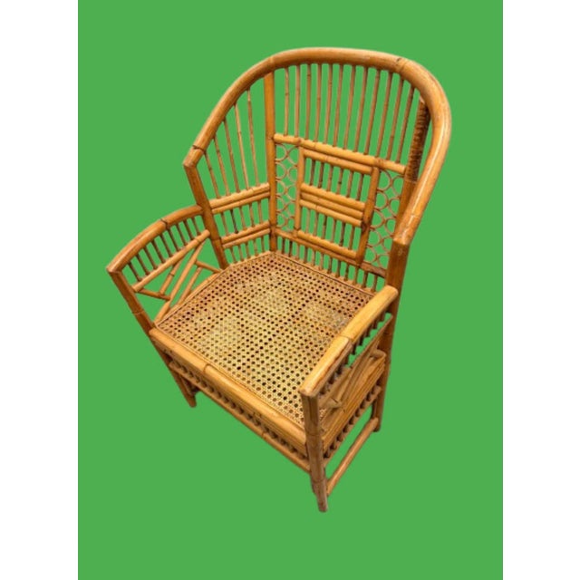 Vintage Brighton Pavilion Large Chairs Chinoiserie Style Bamboo With Caning Seat- A Pair For Sale In Miami - Image 6 of 11