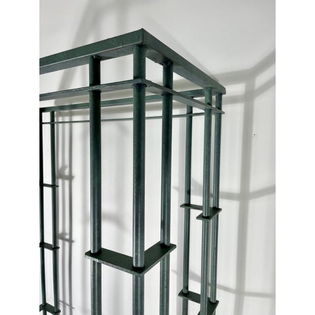 Walter Lamb Mid Century Étagère in the Style of Walter Lamb Iron and Glass For Sale - Image 4 of 8