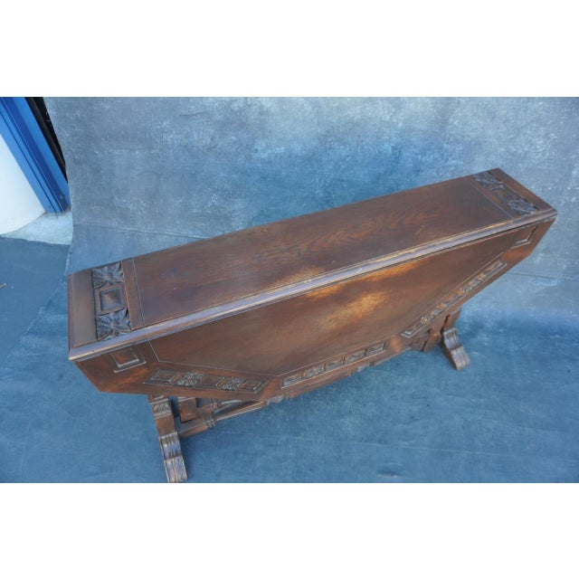 Brown Early 20th Century Attributed to Romweber Hand-Crafted Game Table For Sale - Image 8 of 9