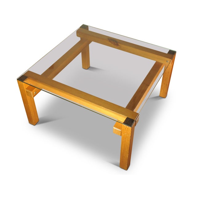1960s Vintage Pine Frame Organic Coffee Table with Glazed Square Top by John Makepeace for Heals, 1960s For Sale - Image 5 of 5