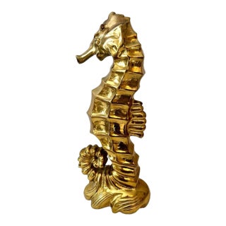 Gilt Over Bronze Seahorse Door Stop or Sculpture For Sale