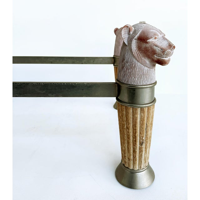 1980s Italian Regency Glass Top Panther Head Cocktail Table For Sale In Miami - Image 6 of 6