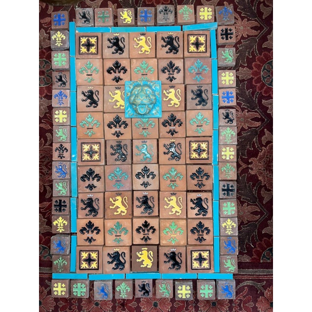Gladding McBean, Los Angeles, CA 1890-present These chunky vintage tiles have recessed images of rampant lions, fleur de...