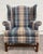 Vintage Wingback Plaid Upholstered Armchair For Sale - Image 4 of 11